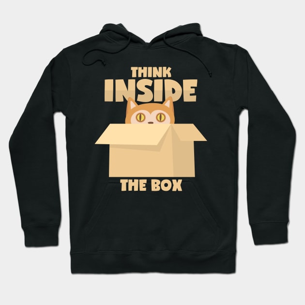 Cat: "Think Inside The Box" Hoodie by voidea